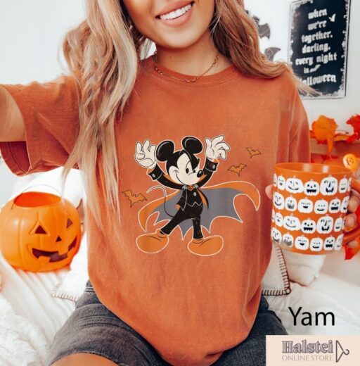 Comfort Colors Vintage Mickey Vampire Halloween Shirt, Mickey Spooky Shirt, Mickey's Not So Scary Halloween Shirt, Mickey Tee, Halloween Tee