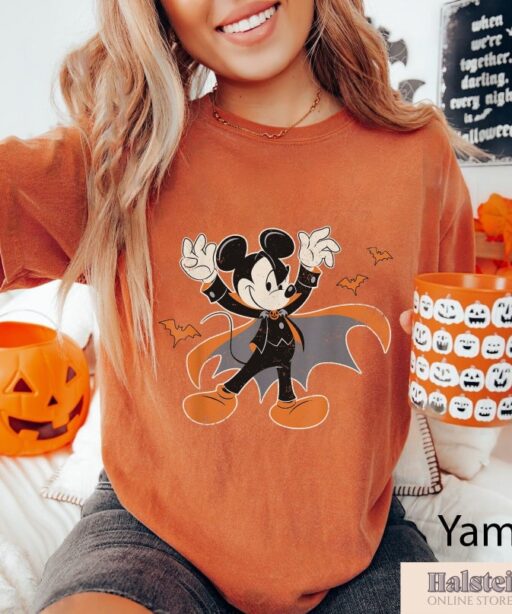 Comfort Colors Vintage Mickey Vampire Halloween Shirt, Mickey Spooky Shirt, Mickey's Not So Scary Halloween Shirt, Mickey Tee, Halloween Tee