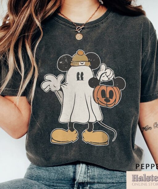 Comfort Colors Mickey Ghost Halloween Shirt, Retro Mickey Spooky Season Shirt, Mickey's Not So Scary Halloween Shirt,Halloween Pumpkin Shirt