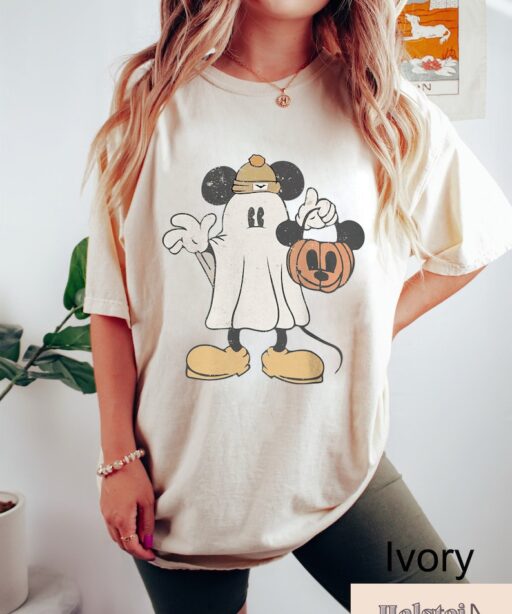 Comfort Colors Mickey Ghost Halloween Shirt, Retro Mickey Spooky Season Shirt, Mickey's Not So Scary Halloween Shirt,Halloween Pumpkin Shirt