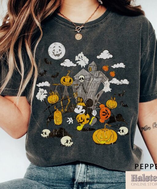 Comfort Colors Vintage Mickey's Not-So-Scary Halloween Party Shirts, Halloween Matching Shirt, Spooky Season Shirt, Disney Trip Tee