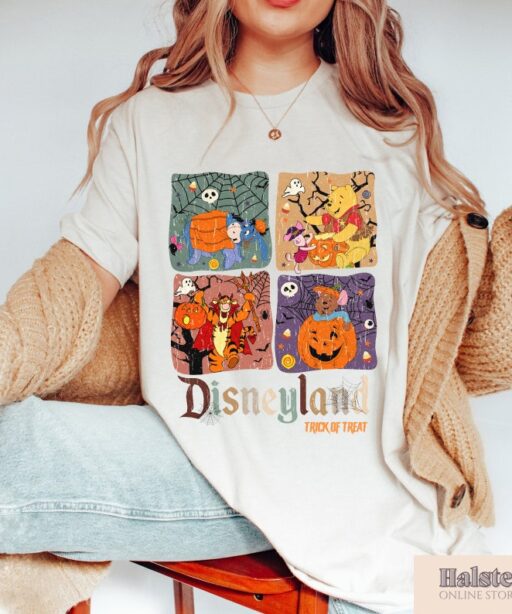 Vintage Winnie The Pooh Halloween Shirt, Pooh And Friends Pumpkin Shirt, Spooky Season Shirt, Disney Halloween Vintage T-shirt