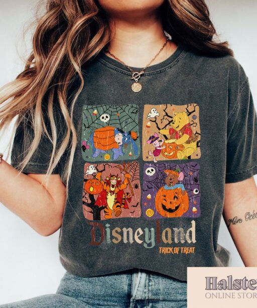 Vintage Winnie The Pooh Halloween Shirt, Pooh And Friends Pumpkin Shirt, Spooky Season Shirt, Disney Halloween Vintage T-shirt