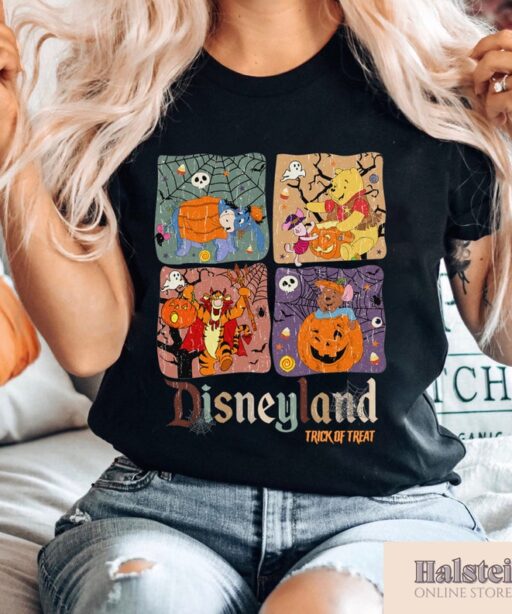 Vintage Winnie The Pooh Halloween Shirt, Pooh And Friends Pumpkin Shirt, Spooky Season Shirt, Disney Halloween Vintage T-shirt