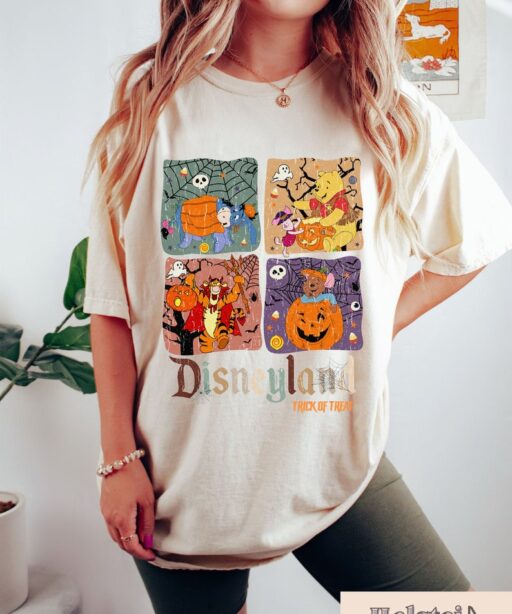 Vintage Winnie The Pooh Halloween Shirt, Pooh And Friends Pumpkin Shirt, Spooky Season Shirt, Disney Halloween Vintage T-shirt