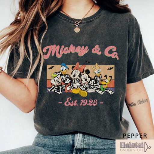 Comfort Colors Disney Mickey And Co Halloween Shirt, Mickey And Co 1928 Halloween Shirt, Retro Disney Halloween Shirt, Halloween Party Shirt