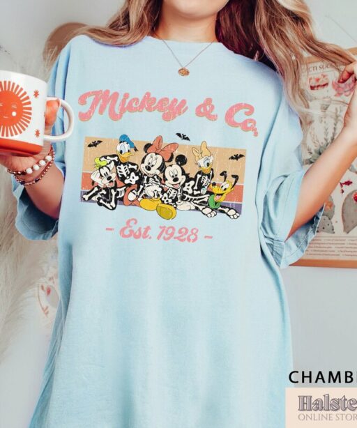 Comfort Colors Disney Mickey And Co Halloween Shirt, Mickey And Co 1928 Halloween Shirt, Retro Disney Halloween Shirt, Halloween Party Shirt