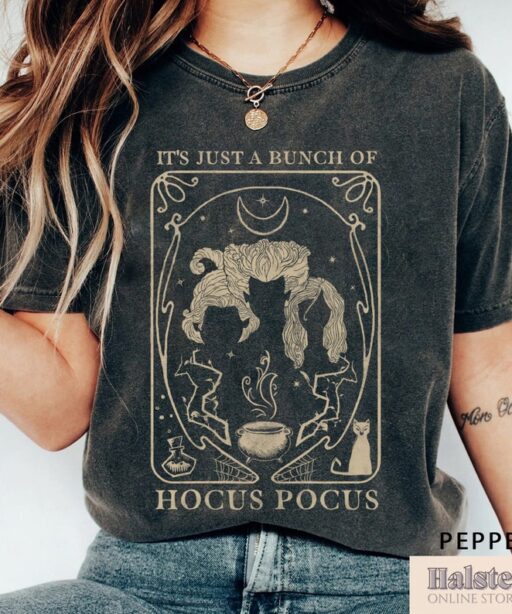 Comfort Colors Disney Hocus Pocus Shirt, It's Just A Bunch Of Hocus Pocus Tarot Card Halloween Shirt, Retro Disney Halloween Shirt,Halloween