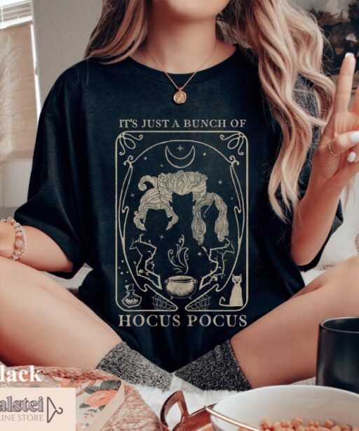 Comfort Colors Disney Hocus Pocus Shirt, It's Just A Bunch Of Hocus Pocus Tarot Card Halloween Shirt, Retro Disney Halloween Shirt,Halloween