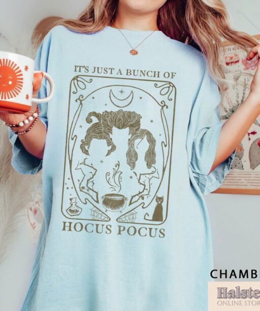 Comfort Colors Disney Hocus Pocus Shirt, It's Just A Bunch Of Hocus Pocus Tarot Card Halloween Shirt, Retro Disney Halloween Shirt,Halloween