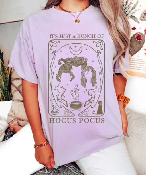 Comfort Colors Disney Hocus Pocus Shirt, It's Just A Bunch Of Hocus Pocus Tarot Card Halloween Shirt, Retro Disney Halloween Shirt,Halloween