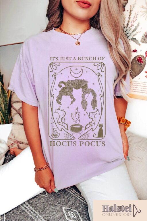 Comfort Colors Disney Hocus Pocus Shirt, It's Just A Bunch Of Hocus Pocus Tarot Card Halloween Shirt, Retro Disney Halloween Shirt,Halloween