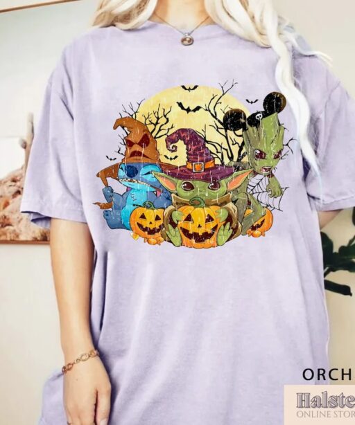 Comfort Color Disney Stitch Halloween Shirt, Stitch Horror Halloween T-Shirt, Stitch Halloween, Disney Halloween Shirt, Halloween Gifts