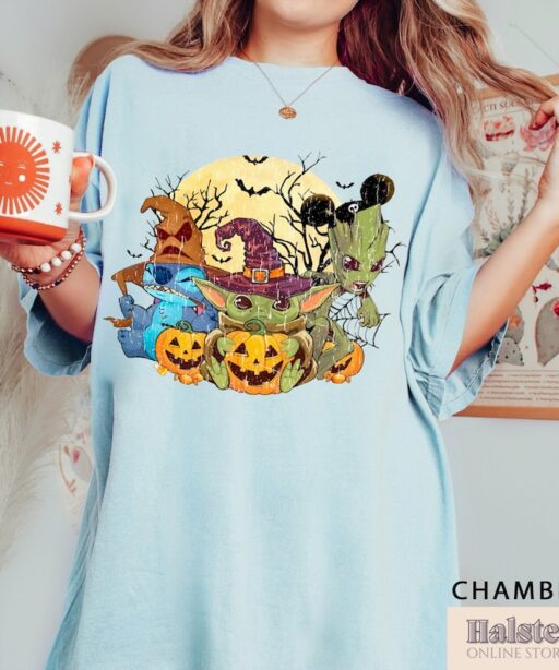 Comfort Color Disney Stitch Halloween Shirt, Stitch Horror Halloween T-Shirt, Stitch Halloween, Disney Halloween Shirt, Halloween Gifts