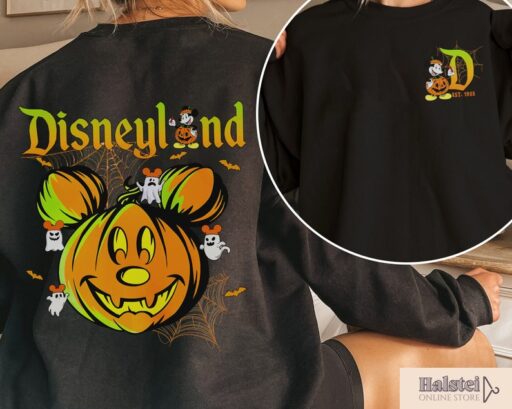 Retro Disneyland Halloween 2 Side Shirt, Disneyworld 2 Side Halloween Shirt, Halloween Matching Shirt, Spooky Season Shirt, Disney Trip Tee