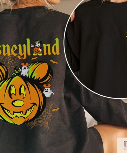 Retro Disneyland Halloween 2 Side Shirt, Disneyworld 2 Side Halloween Shirt, Halloween Matching Shirt, Spooky Season Shirt, Disney Trip Tee