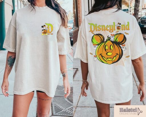 Retro Disneyland Halloween 2 Side Shirt, Disneyworld 2 Side Halloween Shirt, Halloween Matching Shirt, Spooky Season Shirt, Disney Trip Tee