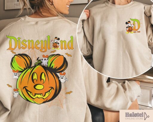 Retro Disneyland Halloween 2 Side Shirt, Disneyworld 2 Side Halloween Shirt, Halloween Matching Shirt, Spooky Season Shirt, Disney Trip Tee