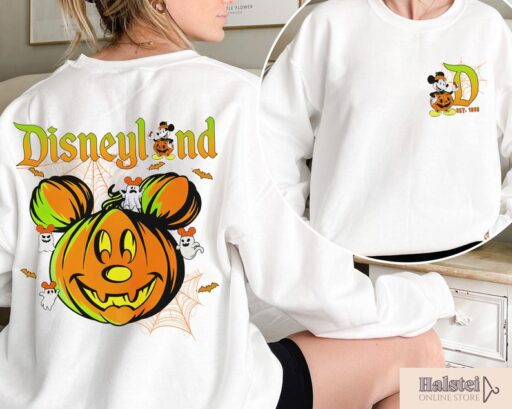 Retro Disneyland Halloween 2 Side Shirt, Disneyworld 2 Side Halloween Shirt, Halloween Matching Shirt, Spooky Season Shirt, Disney Trip Tee