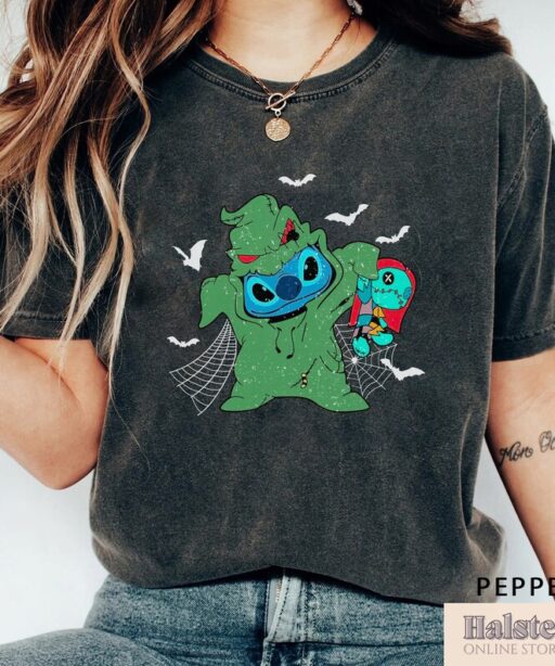 Retro Stitch Halloween T-Shirt, Stitch Halloween, Disney Halloween, Disney Trick or Treat, Oogie Boogie Bash Shirt, Disney Halloween Gifts