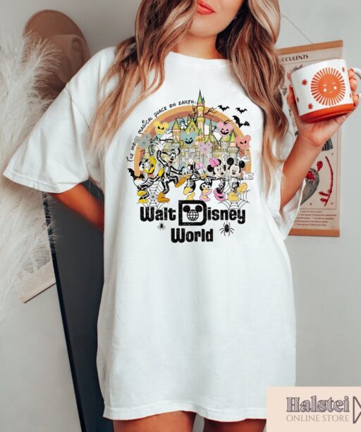 Vintage Walt Disney World Halloween Shirt, Disney Halloween Gift, Mickey And Friends Halloween Shirt, Disney Family Matching Shirt