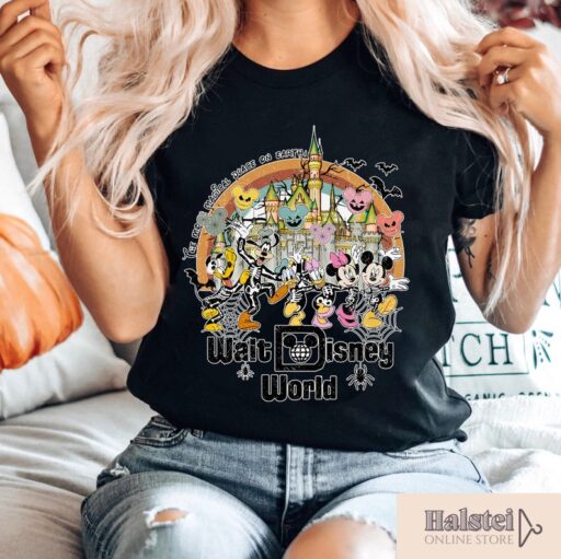 Vintage Walt Disney World Halloween Shirt, Disney Halloween Gift, Mickey And Friends Halloween Shirt, Disney Family Matching Shirt