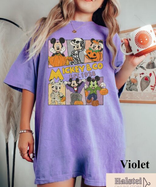 Comfort Color Mickey and Co Halloween Shirt, Disney Pumpkins Shirt, Cute Fall Shirt, Disney Skeleton Halloween Shirt, Happy Halloween Shirt