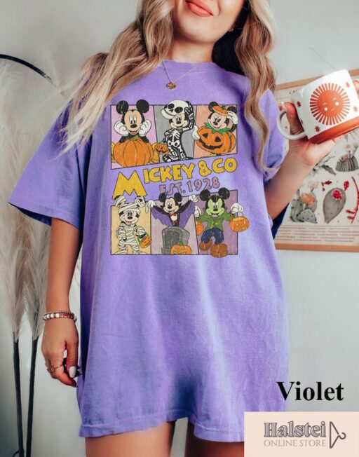 Comfort Color Mickey and Co Halloween Shirt, Disney Pumpkins Shirt, Cute Fall Shirt, Disney Skeleton Halloween Shirt, Happy Halloween Shirt