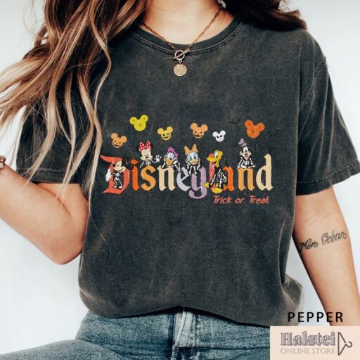 Comfort Color Vintage Disneyland Halloween Shirt, Mickey and Friends Halloween Shirt, Mickey Trick Or Treat Shirt, Disney Family Shirts