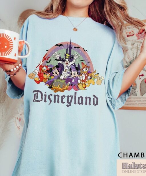 Comfort Color Vintage Disneyland Halloween Shirt, Mickey and Friends Halloween Shirt, Disney Family Shirts, Happy Halloween Shirt