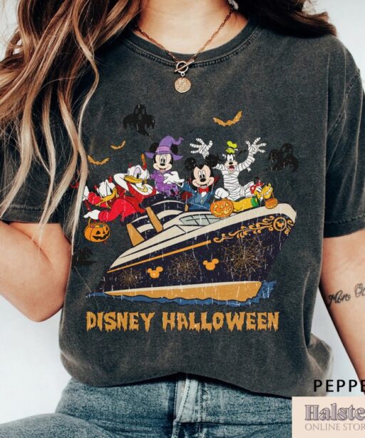 Comfort Color Disney Halloween Shirt, Mickey and Friends Halloween Shirt, Disney Pumpkins Shirt, Cute Fall Shirt, Happy Halloween Shirt