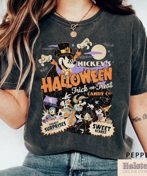 Comfort Colors Mickey's Halloween Trick Or Treat Shirt, Mickey Boo Halloween Shirt, Disney Spooky Shirt, Disney Halloween Shirt