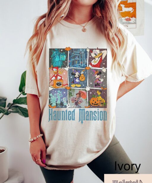 Comfort Colors Disney The Haunted Mansion Shirt, Retro Mickey And Friends Haunted Mansion Shirt, Disney Halloween Shirt, Disneyland Shirt