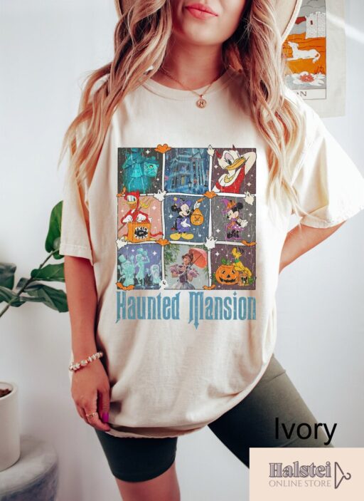 Comfort Colors Disney The Haunted Mansion Shirt, Retro Mickey And Friends Haunted Mansion Shirt, Disney Halloween Shirt, Disneyland Shirt