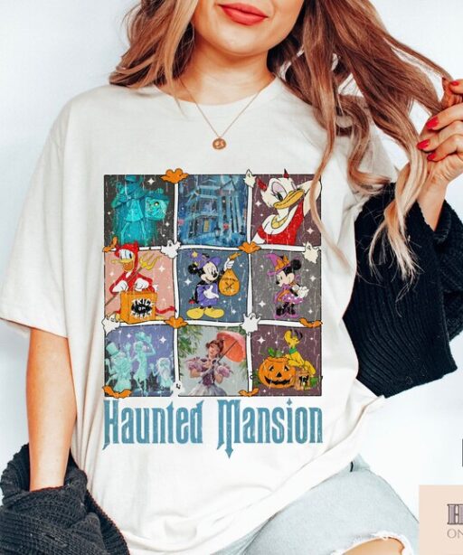 Comfort Colors Disney The Haunted Mansion Shirt, Retro Mickey And Friends Haunted Mansion Shirt, Disney Halloween Shirt, Disneyland Shirt