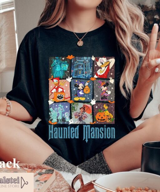 Comfort Colors Disney The Haunted Mansion Shirt, Retro Mickey And Friends Haunted Mansion Shirt, Disney Halloween Shirt, Disneyland Shirt