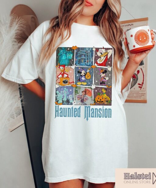 Comfort Colors Disney The Haunted Mansion Shirt, Retro Mickey And Friends Haunted Mansion Shirt, Disney Halloween Shirt, Disneyland Shirt