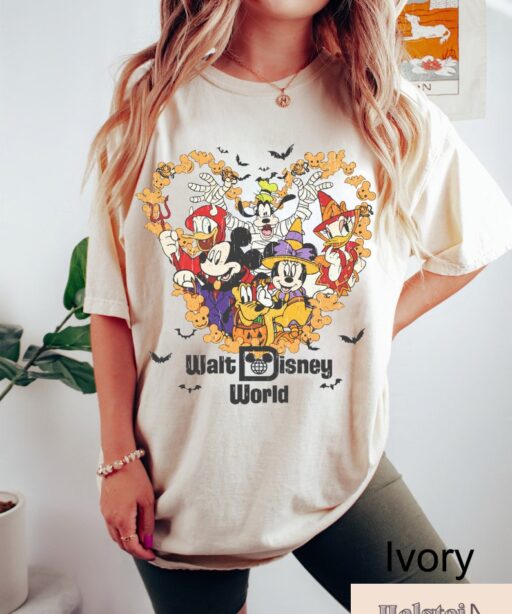 Comfort Colors Vintage Walt Disney World Halloween Shirt, Disney world Halloween Shirt, Mickey And Friends Halloween Shirt, Disney Halloween