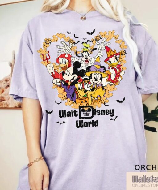 Comfort Colors Vintage Walt Disney World Halloween Shirt, Disney world Halloween Shirt, Mickey And Friends Halloween Shirt, Disney Halloween