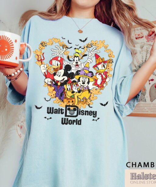 Comfort Colors Vintage Walt Disney World Halloween Shirt, Disney world Halloween Shirt, Mickey And Friends Halloween Shirt, Disney Halloween