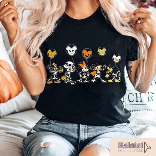 Disney Halloween Skeleton Shirt, Disney Halloween Matching Shirt, Disney Balloon Shirt, Disney Halloween Shirts, Disney Family Shirt