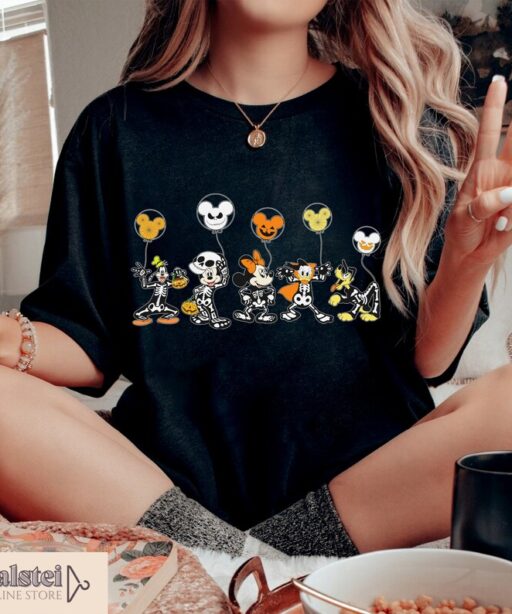 Disney Halloween Skeleton Shirt, Disney Halloween Matching Shirt, Disney Balloon Shirt, Disney Halloween Shirts, Disney Family Shirt