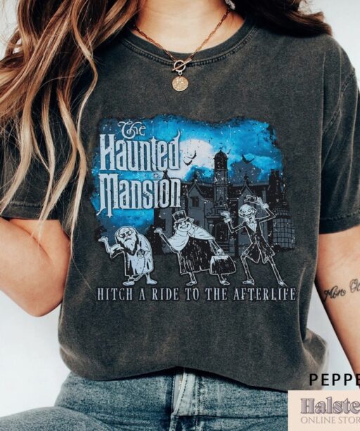 Comfort Color Vintage Haunted Mansion Shirt, The Haunted Mansion Shirt, Retro Disney Halloween Shirt, Halloween Party, Halloween Gift