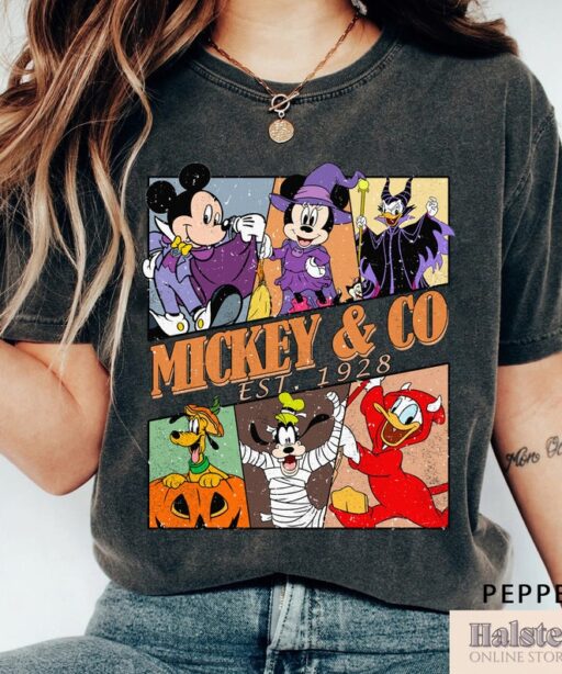 Mickey and Co Halloween Shirt, Disney Halloween, Mickey and Friends Halloweens, Disneyland Shirt, Mickey and Co 1928, Comfort Color Shirt