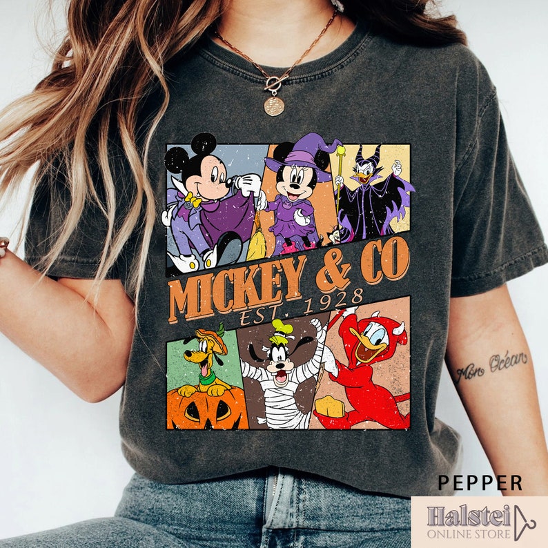 Mickey and Co Halloween Shirt, Disney Halloween, Mickey and Friends Halloweens, Disneyland Shirt, Mickey and Co 1928, Comfort Color Shirt