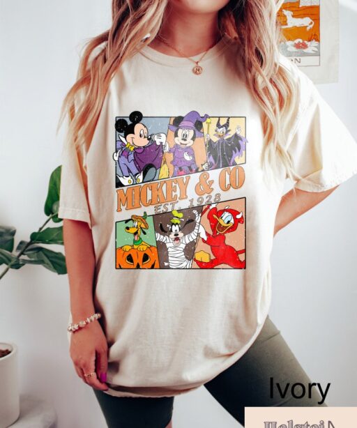 Mickey and Co Halloween Shirt, Disney Halloween, Mickey and Friends Halloweens, Disneyland Shirt, Mickey and Co 1928, Comfort Color Shirt