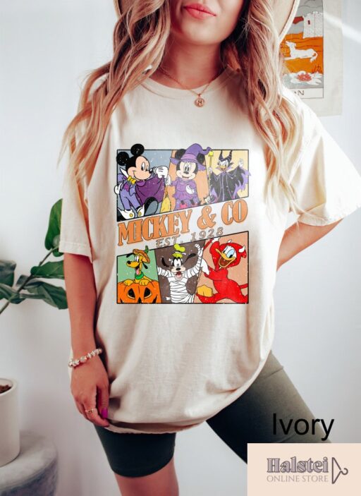 Mickey and Co Halloween Shirt, Disney Halloween, Mickey and Friends Halloweens, Disneyland Shirt, Mickey and Co 1928, Comfort Color Shirt