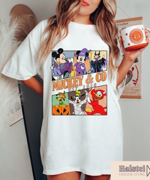 Mickey and Co Halloween Shirt, Disney Halloween, Mickey and Friends Halloweens, Disneyland Shirt, Mickey and Co 1928, Comfort Color Shirt