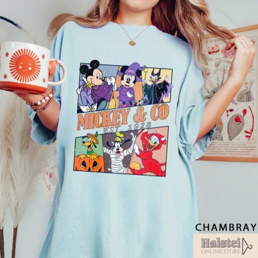 Mickey and Co Halloween Shirt, Disney Halloween, Mickey and Friends Halloweens, Disneyland Shirt, Mickey and Co 1928, Comfort Color Shirt