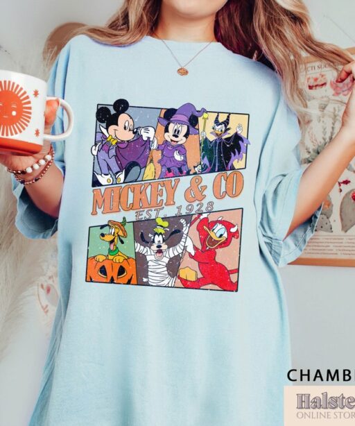 Mickey and Co Halloween Shirt, Disney Halloween, Mickey and Friends Halloweens, Disneyland Shirt, Mickey and Co 1928, Comfort Color Shirt